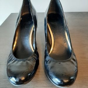 Jessica Simpson Wedge Heels Black Patent Leather Size 9